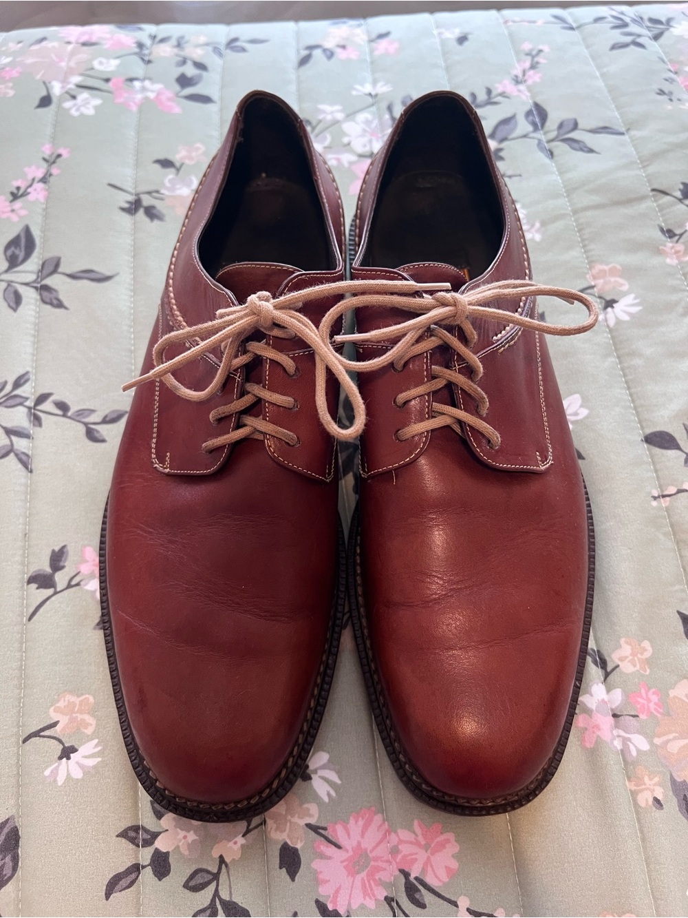 Cole Haan Country Vintage Leather Derby Oxfords C00165 Brown Mens 11 D Brazil